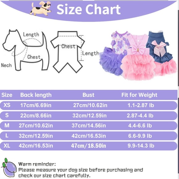 Sebaoyu Small Dog Puppy Princess Dress - Picture 7 of 7